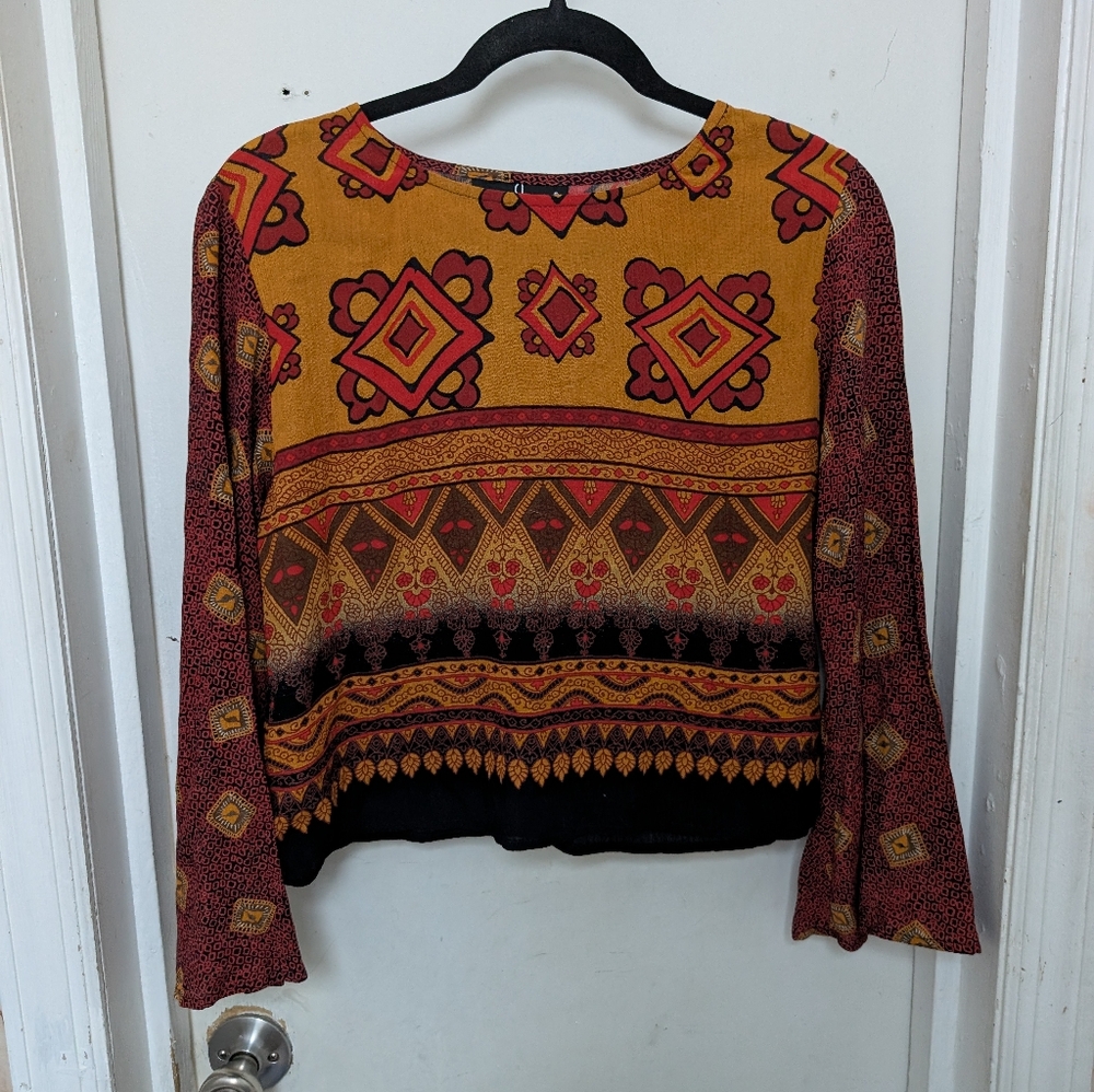 Carole Little Petites Vintage Top Blouse 4 Boho Chic Made in USA Relaxed Fit